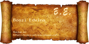 Boszi Edvina névjegykártya
